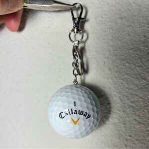 Callaway White Golf Ball Keychain with Clasp